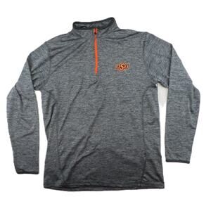 Oklahoma State Cowboys Colosseum Quarter Zip Pullover Mens M Charcoal Light